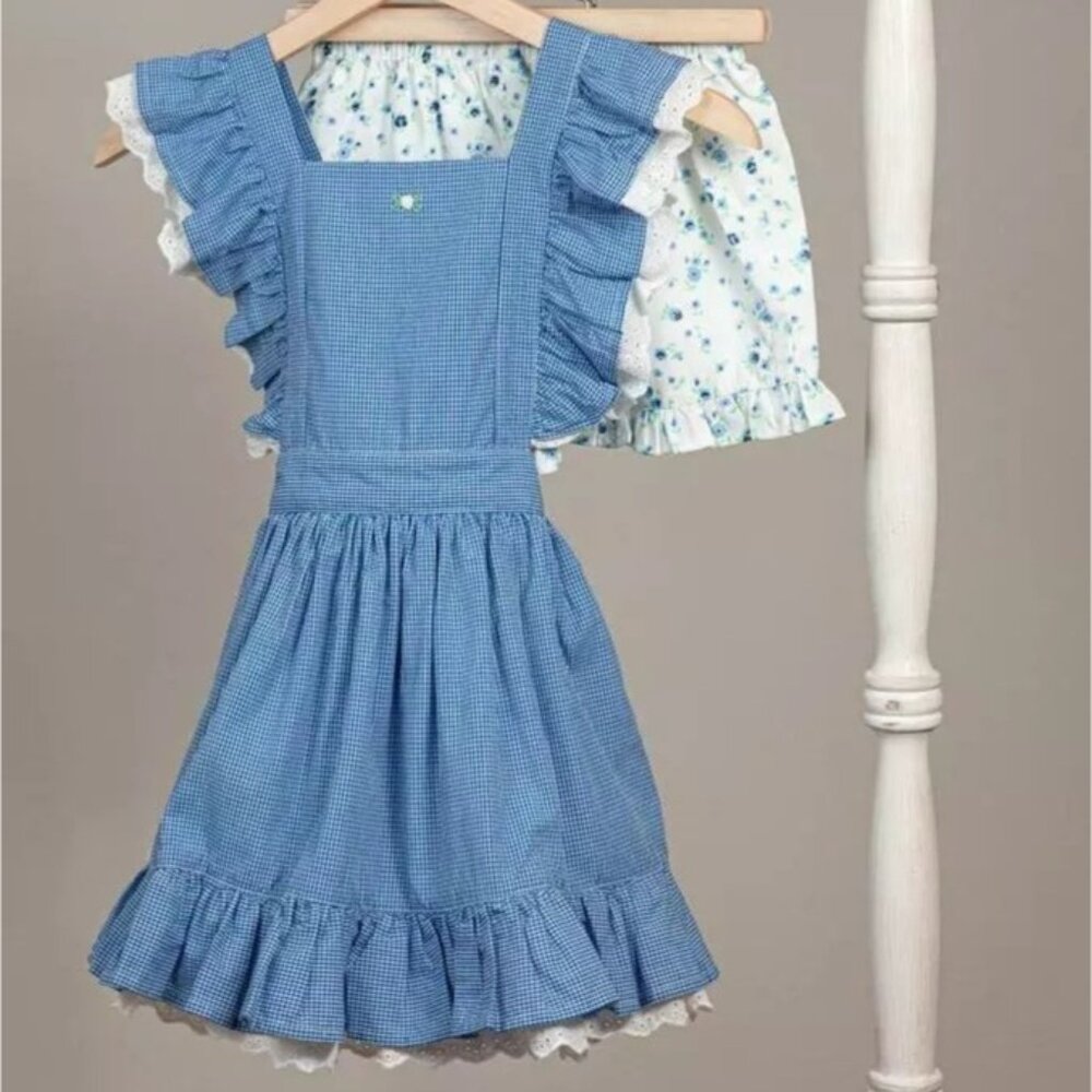 NEW Girls WDW Well Dressed Wolf Blue Microcheck Naomi Tunic set Size 7 NWT